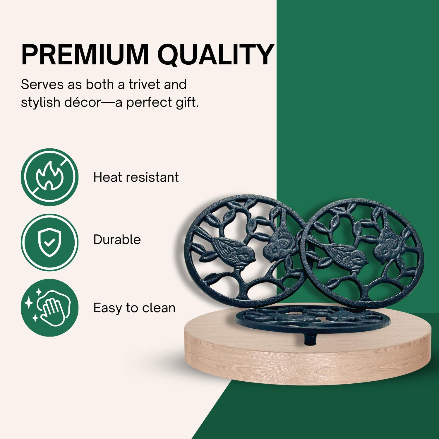 Cast Iron Trivet Set (3-Pack)