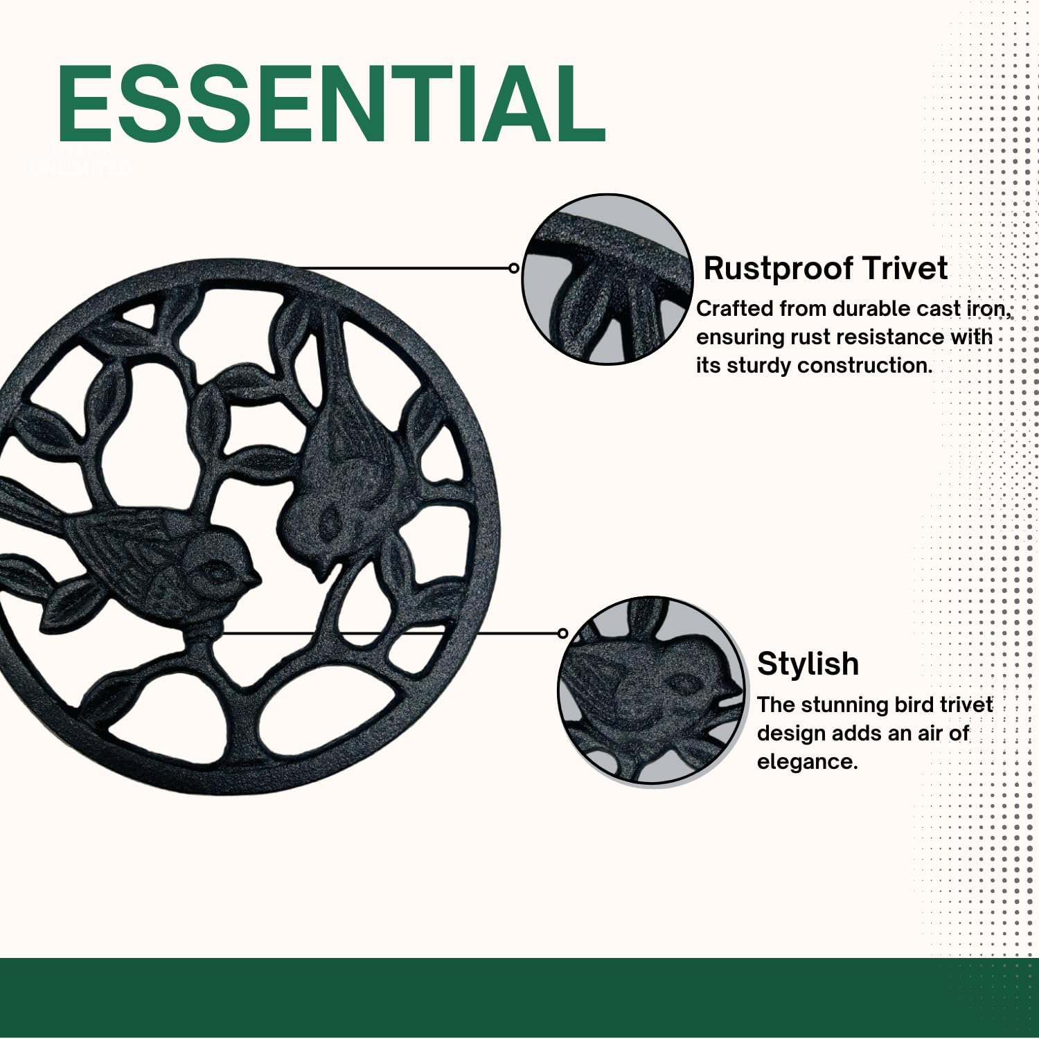 Cast Iron Trivet Set (3-Pack)