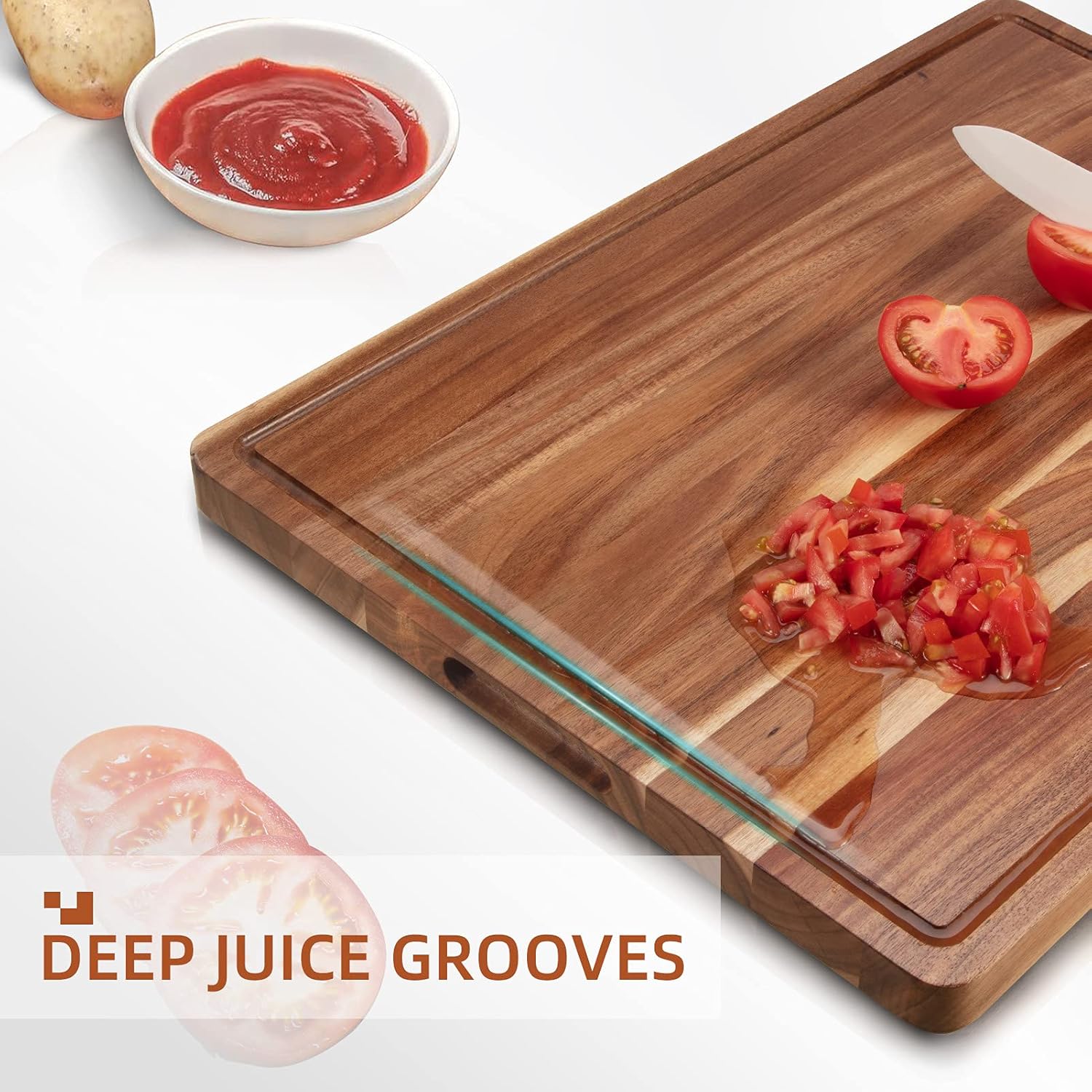 Non-Slip Acacia Wood Cutting Board