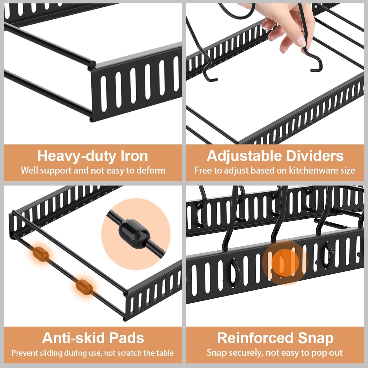 Adjustable Pot Lid Organizer