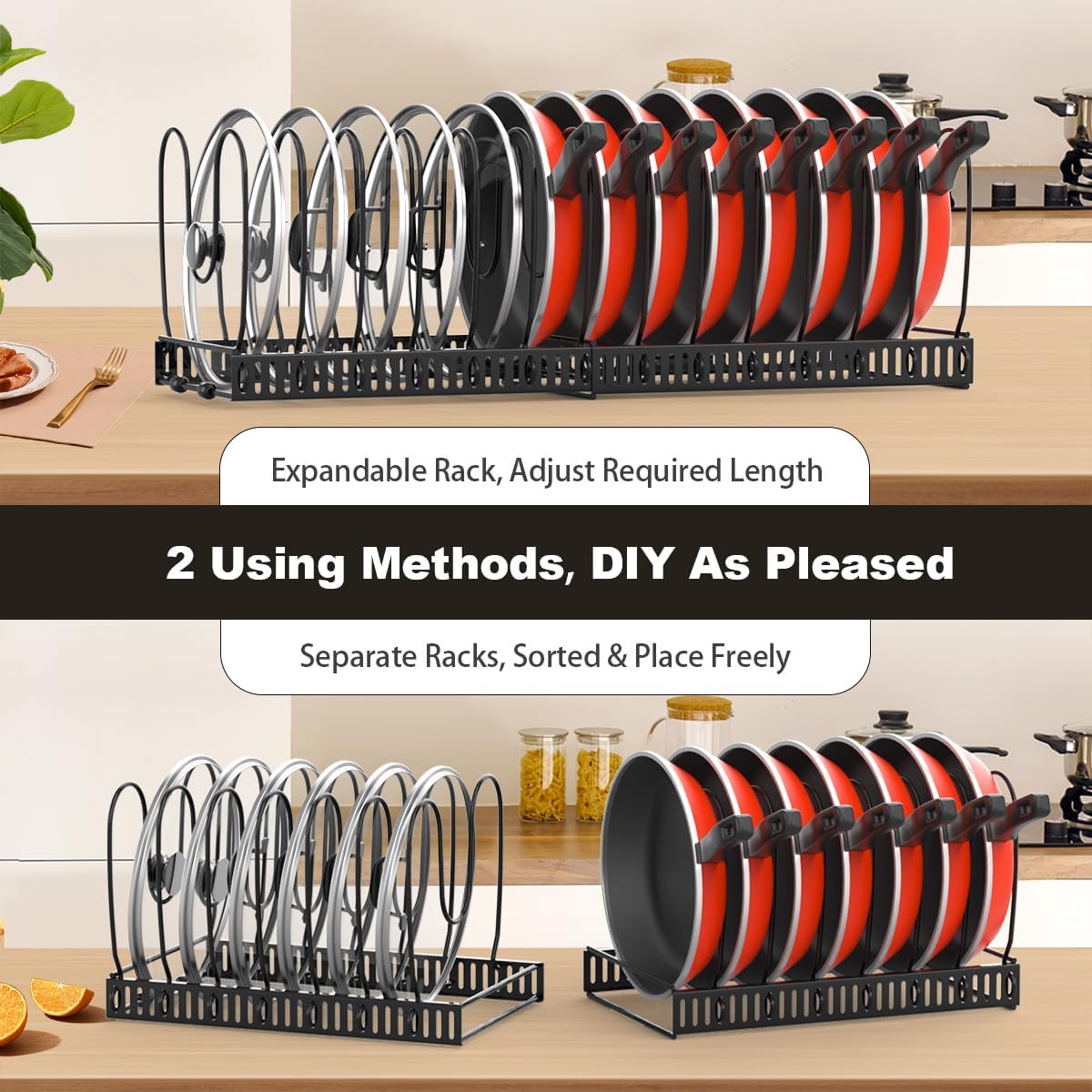 Adjustable Pot Lid Organizer