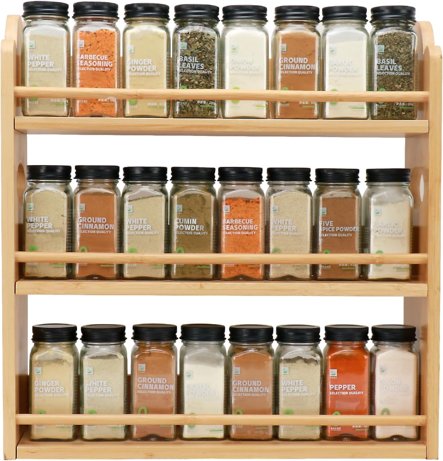 Bamboo Spice Rack Organizer