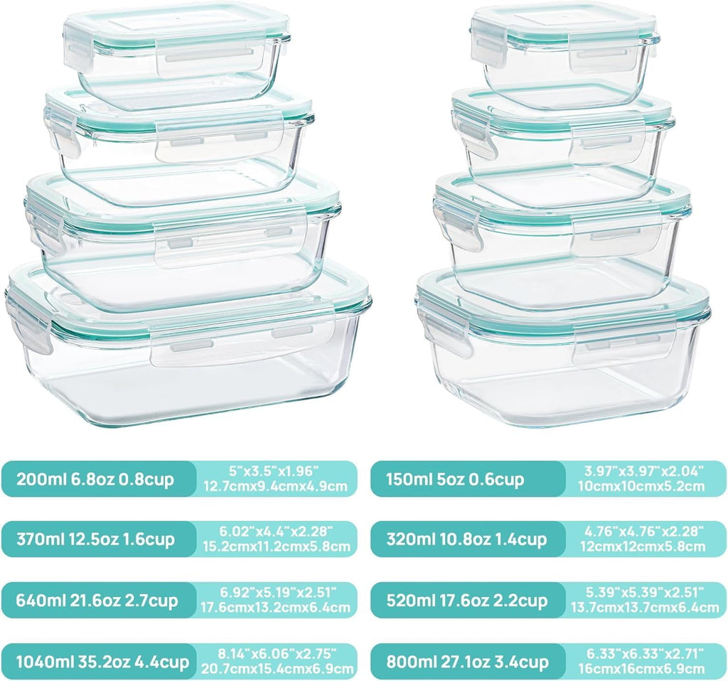 Glass Food Storage Containers Set