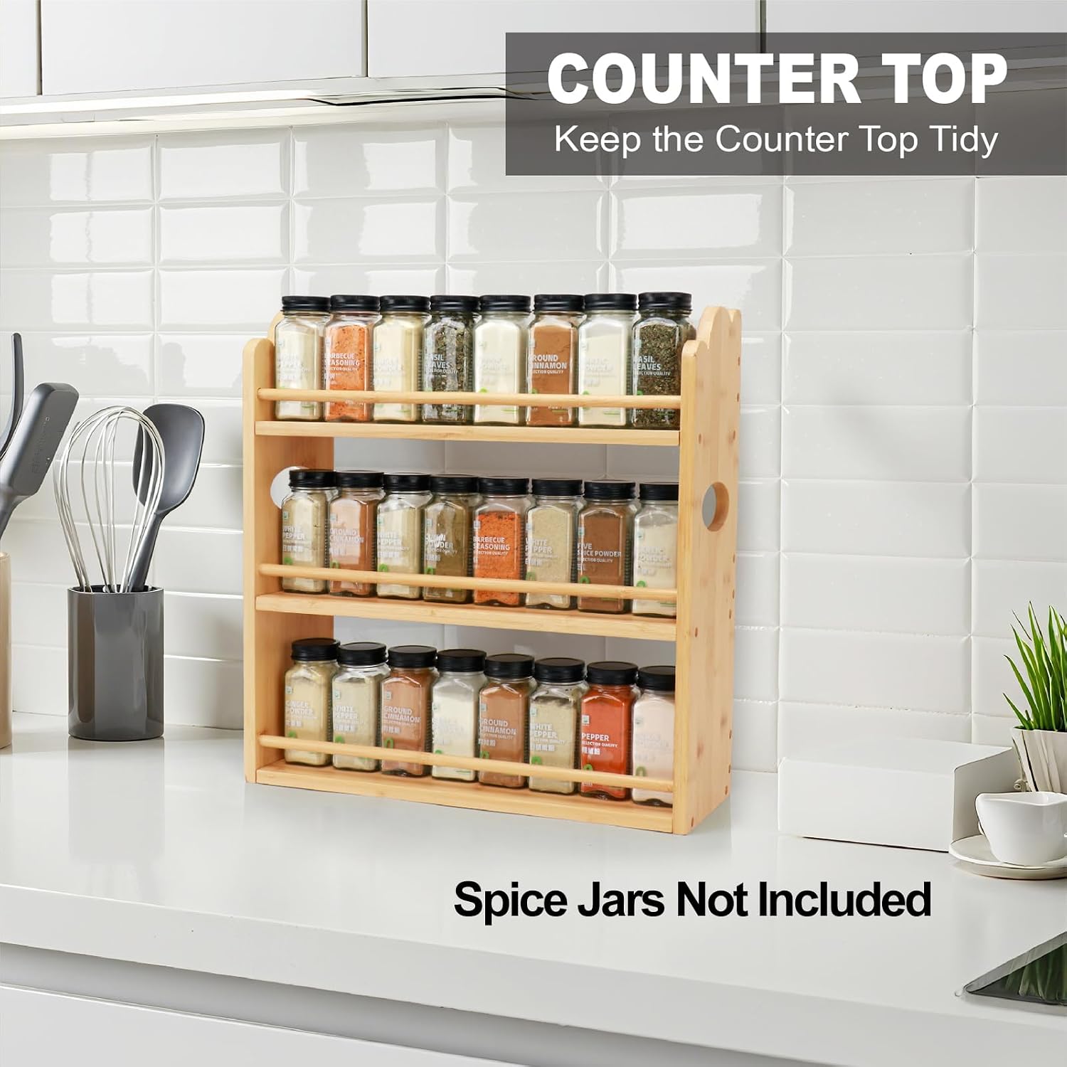 Bamboo Spice Rack Organizer