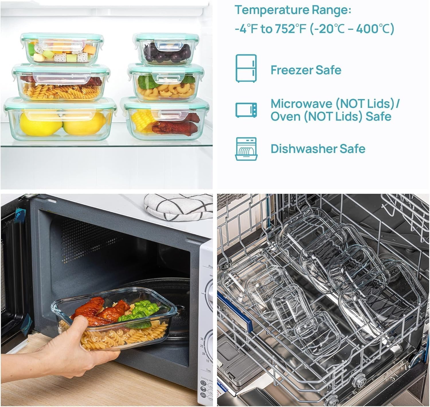 Glass Food Storage Containers Set
